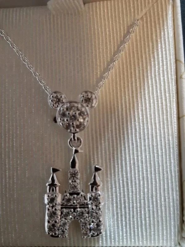 Charming necklace + Disneyland Paris Mickey Castle rhinestone pendant – photo 2